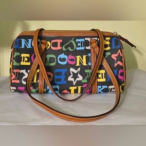 Dooney & Bourke Retro Grafica Multicolor Shoulder Bag EUC